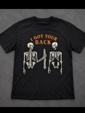 Way to Celebrate Halloween Youth XS (30-32) I Got Your Back Skeleton Graphic T-S